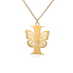 Colar Personalizado Minha Borboleta - Aço Inoxidável - Folheado a Ouro - Corte a Laser