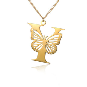 Colar Personalizado Minha Borboleta - Aço Inoxidável - Folheado a Ouro - Corte a Laser