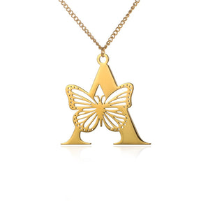 Colar Personalizado Minha Borboleta - Aço Inoxidável - Folheado a Ouro - Corte a Laser