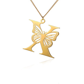 Colar Personalizado Minha Borboleta - Aço Inoxidável - Folheado a Ouro - Corte a Laser