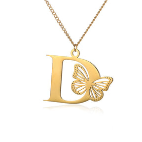 Colar Personalizado Minha Borboleta - Aço Inoxidável - Folheado a Ouro - Corte a Laser